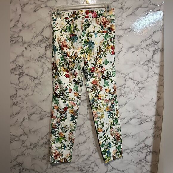 Zara Floral Straight Leg Pants - Multicolor - Picture 4 of 9